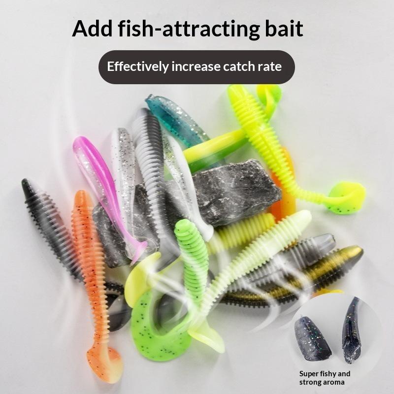 10Pcs Elastic Threaded Paddle  - Fishing Lure Soft Plastic 评论和价格