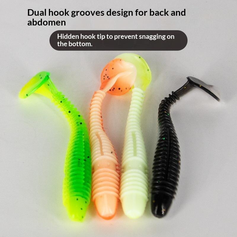 10Pcs Elastic Threaded Paddle  - Fishing Lure Soft Plastic 评论和价格
