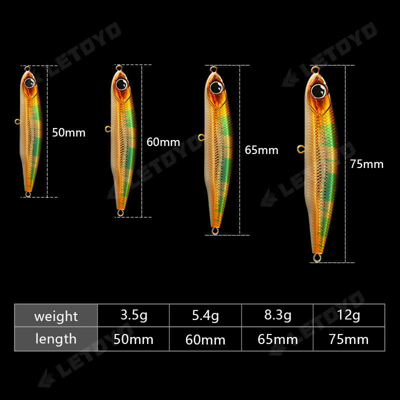 LETOYO Sinking Pencil 17g 12g- - Fishing Lure Spoon 评论和价格