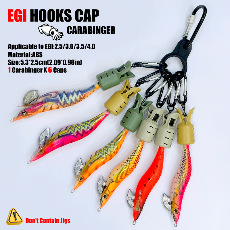 Squid Jig Hook Caps and Carabi - Fishing Lure Accessories 评论和价格