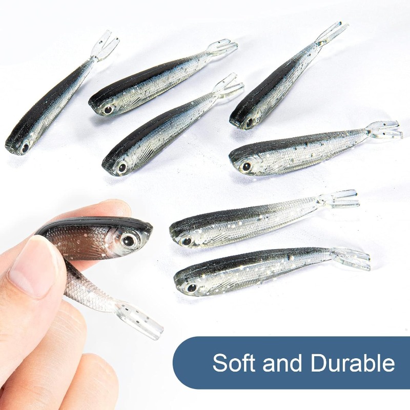 10/20/30Pcs Split Tail Minnow  - Fishing Lure Soft Plastic 评论和价格
